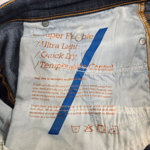DU/ER Pants Mens 34x34 Blue Denim L2X Relaxed Taper Stretch Performance Cooling - Picture 6 of 15